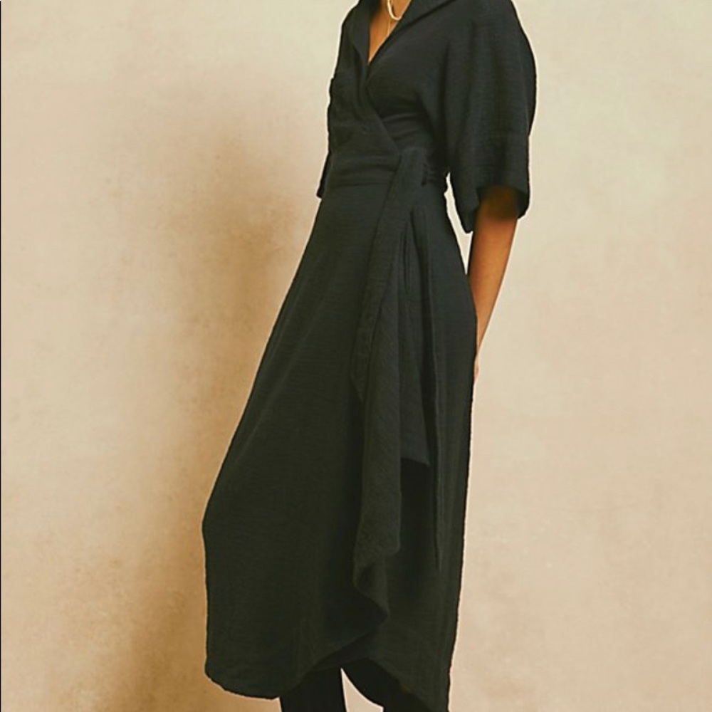 Free People Black Midi Dress Size Small